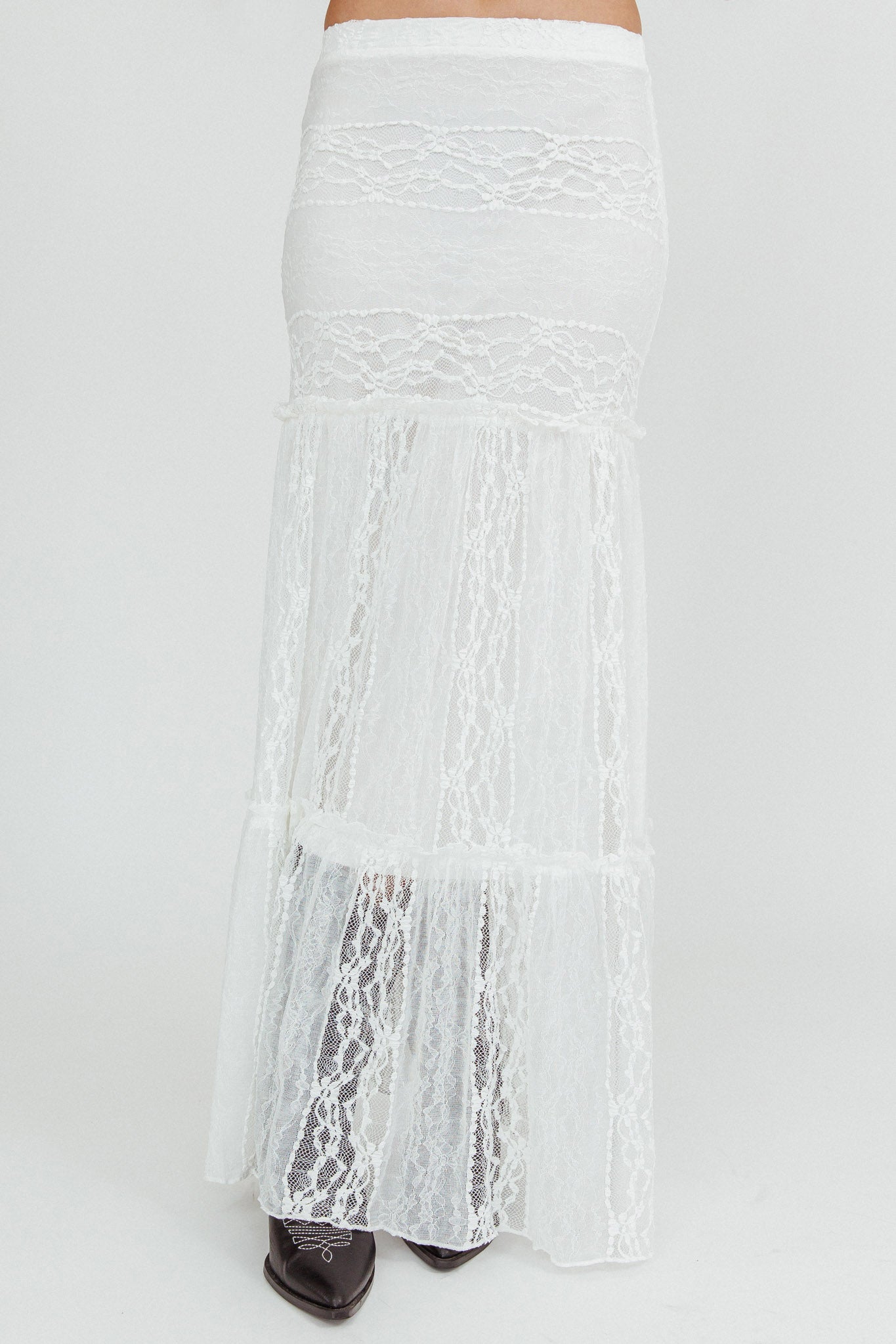 Laganas Maxi Lace Skirt White by Selfie Leslie Australia
