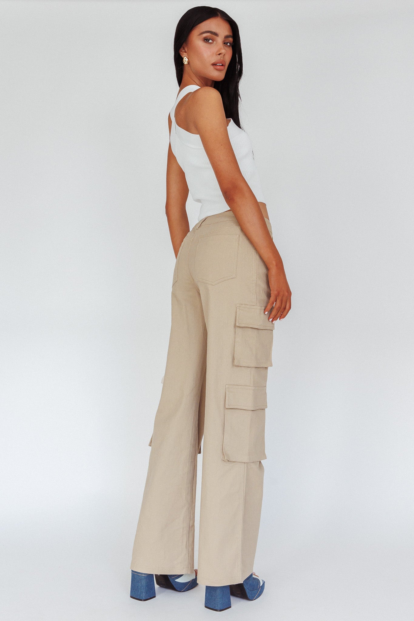 Ulterior Motive Pocket Cargo Pants Taupe by Selfie Leslie Australia