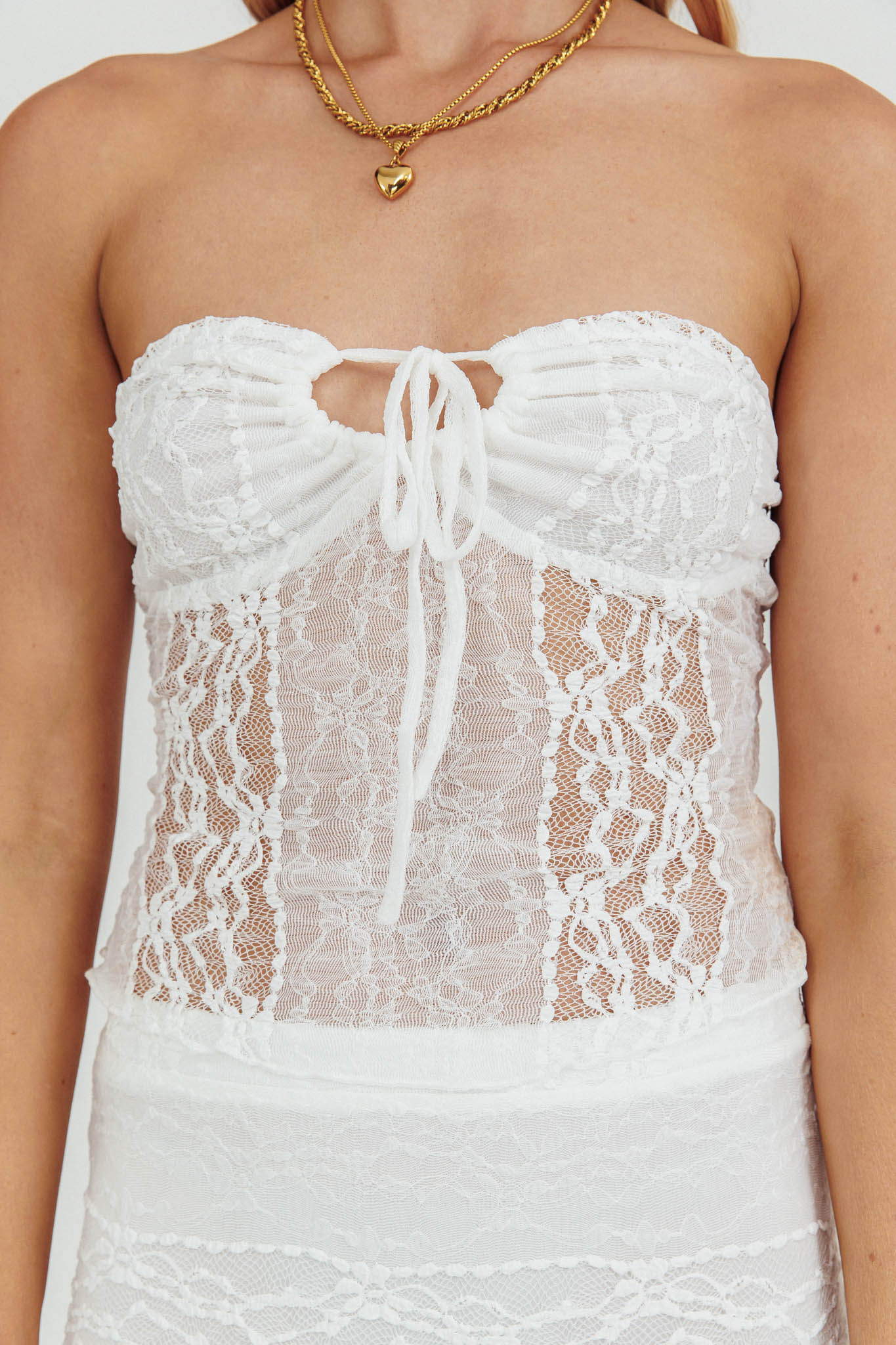 Laganas Lace Top White by Selfie Leslie Australia