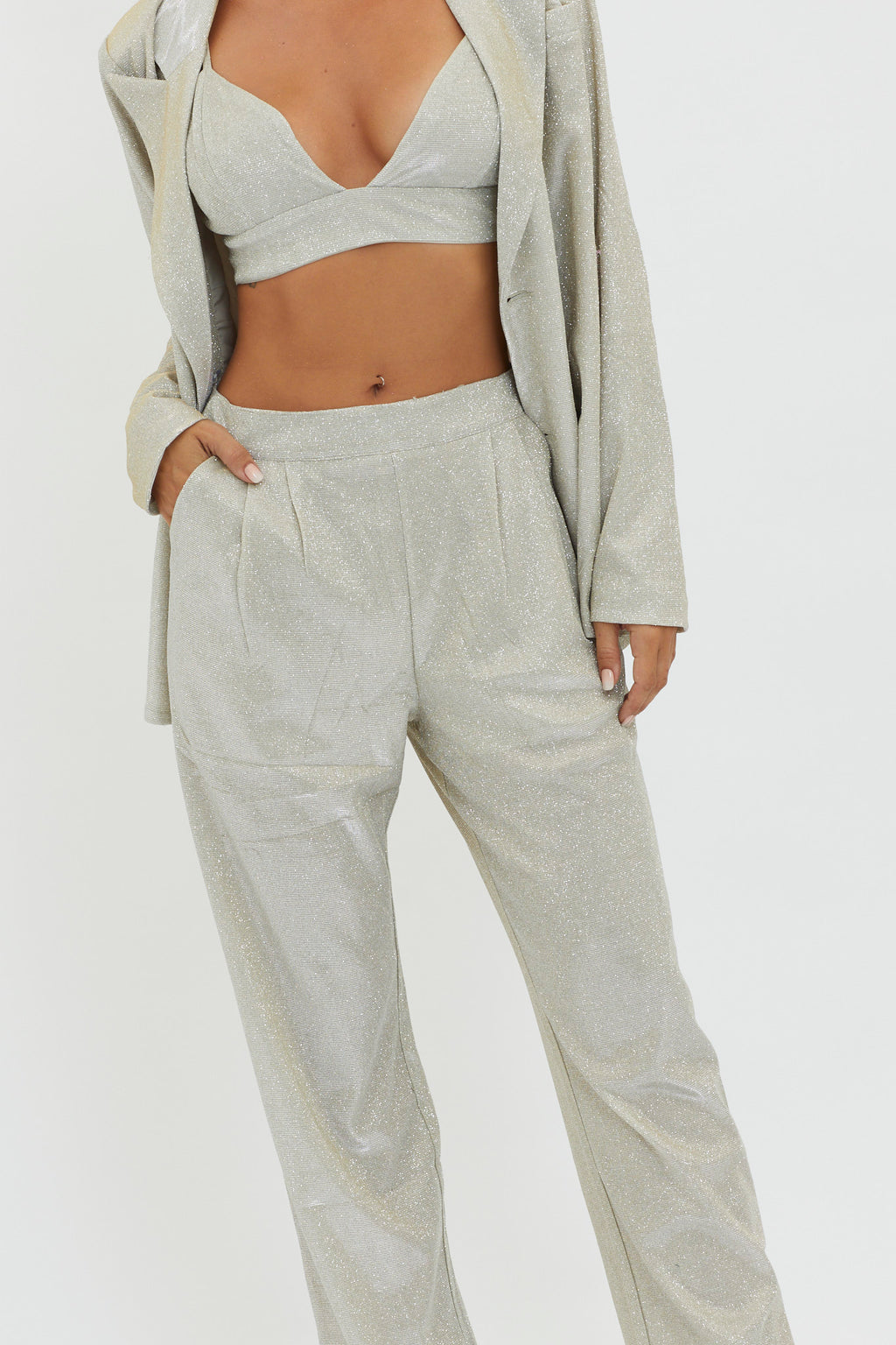 Joyeux Straight Leg Pants Champagne by Selfie Leslie Australia