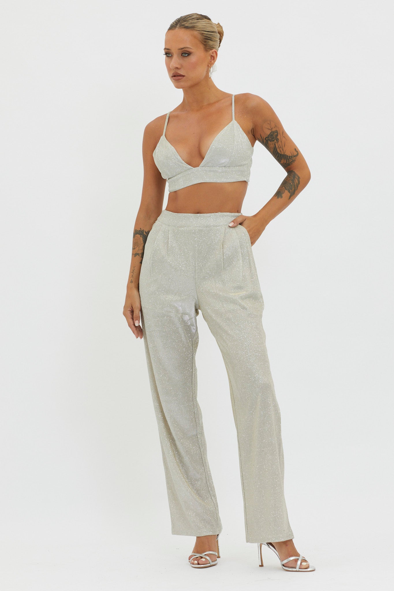 Joyeux Straight Leg Pants Champagne by Selfie Leslie Australia