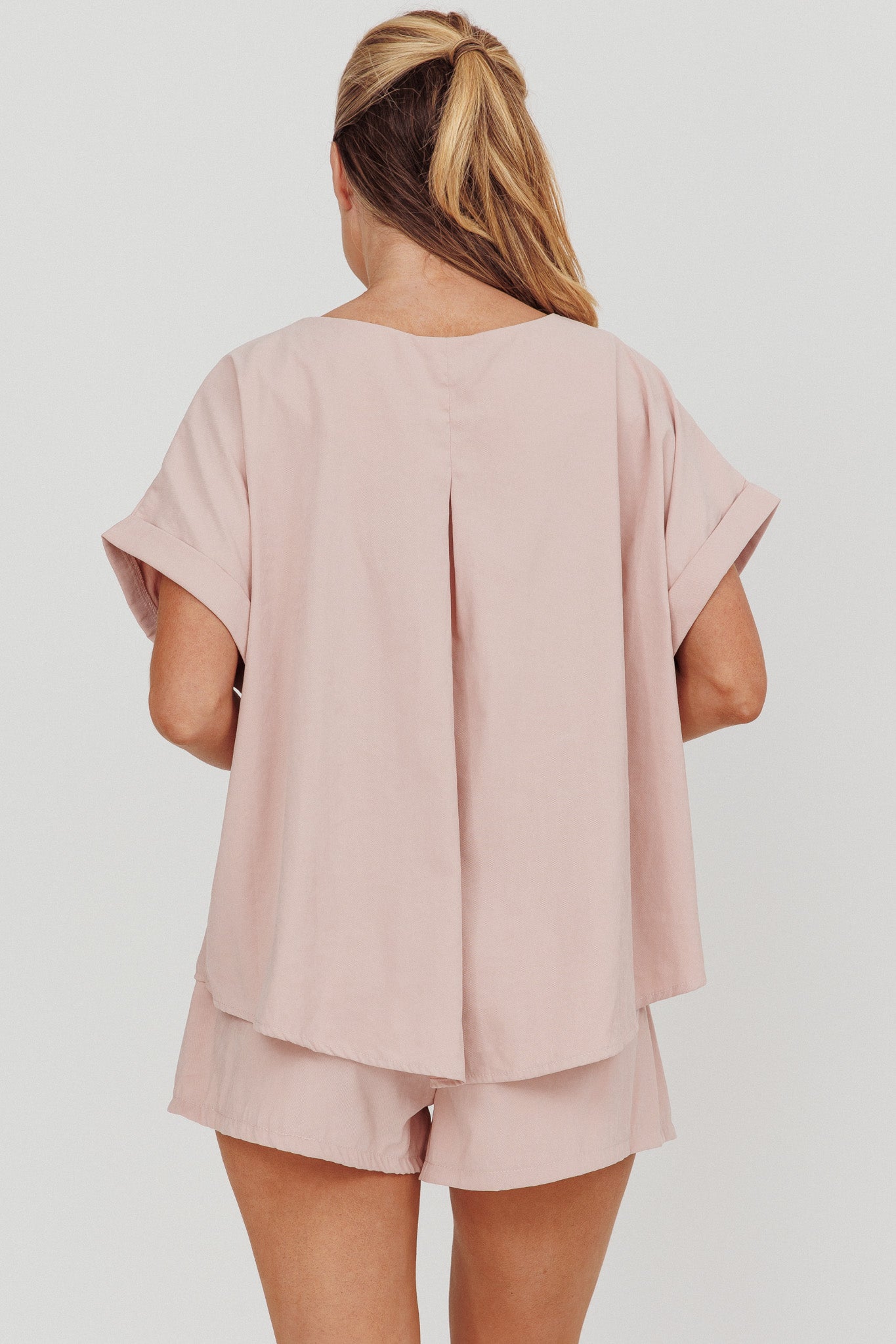 Yuna Pleat Back Boxy Tee Blush by Selfie Leslie Australia