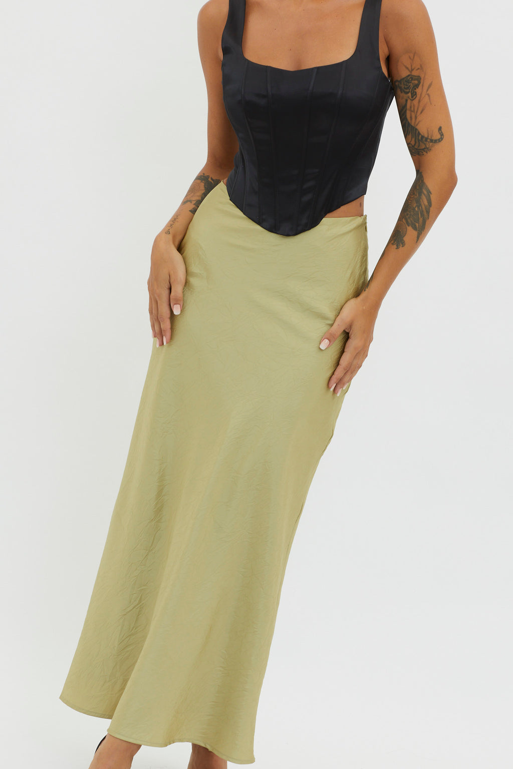 Guiding Light Midi Skirt Light Green by Selfie Leslie Australia