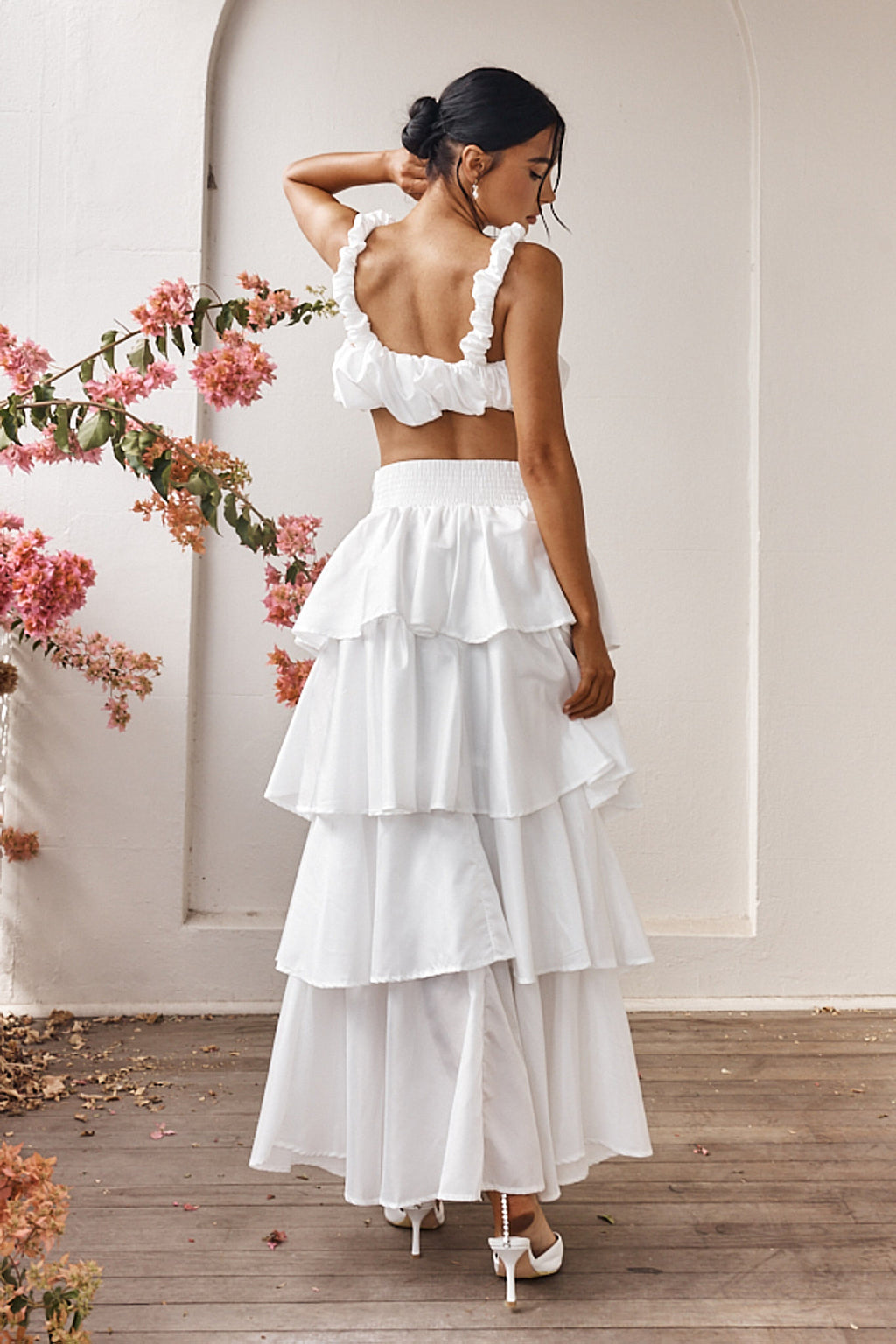 Sozo Layered Maxi Skirt Ivory by Selfie Leslie Australia