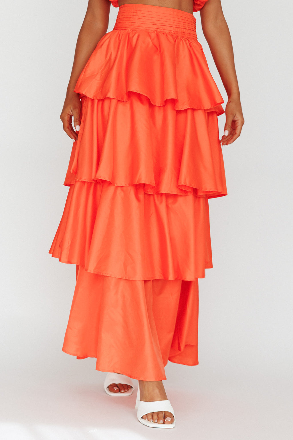 Sozo Layered Maxi Skirt Orange by Selfie Leslie Australia