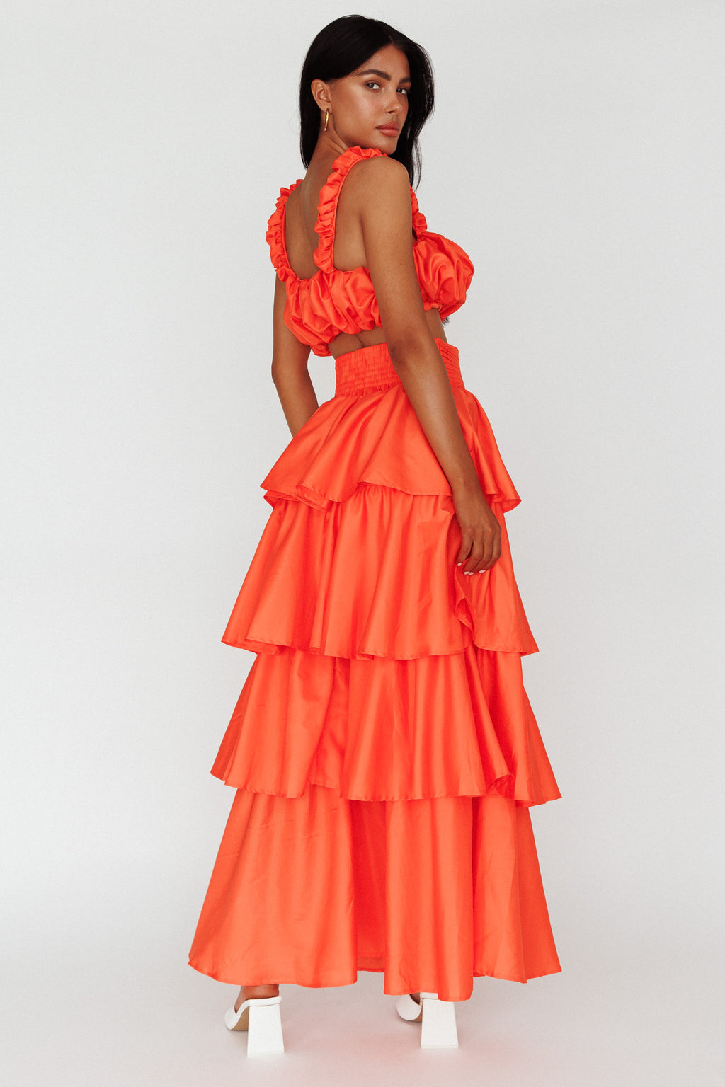 Sozo Layered Maxi Skirt Orange by Selfie Leslie Australia