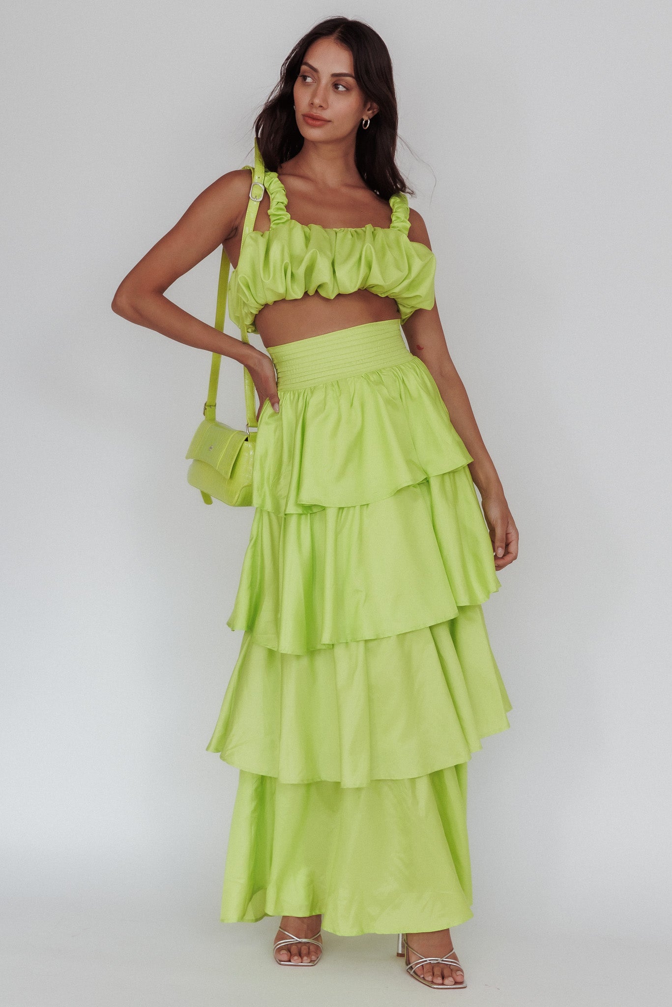Sozo Bubble Crop Top Lime by Selfie Leslie Australia