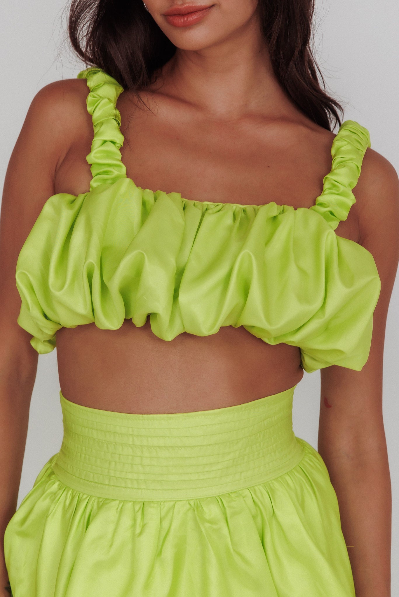 Shop the Sozo Layered Maxi Skirt Lime | Selfie Leslie Australia