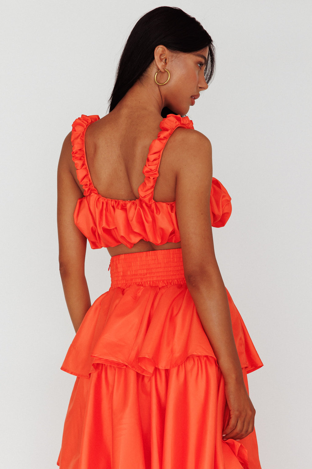 Sozo Bubble Crop Top Orange by Selfie Leslie Australia