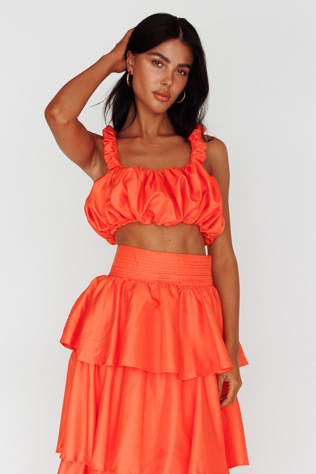 Sozo Bubble Crop Top Orange by Selfie Leslie Australia