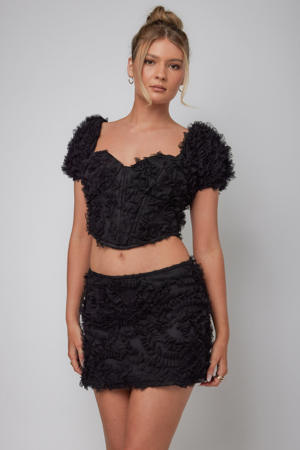 Cielito Embellished Mini Skirt Black by Selfie Leslie Australia