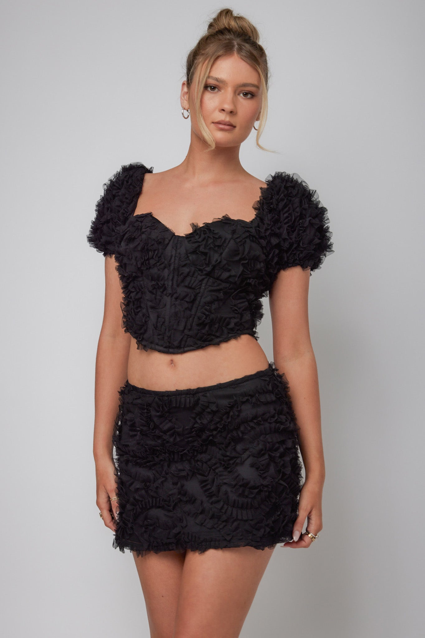 Cielito Embellished Mini Skirt Black by Selfie Leslie Australia