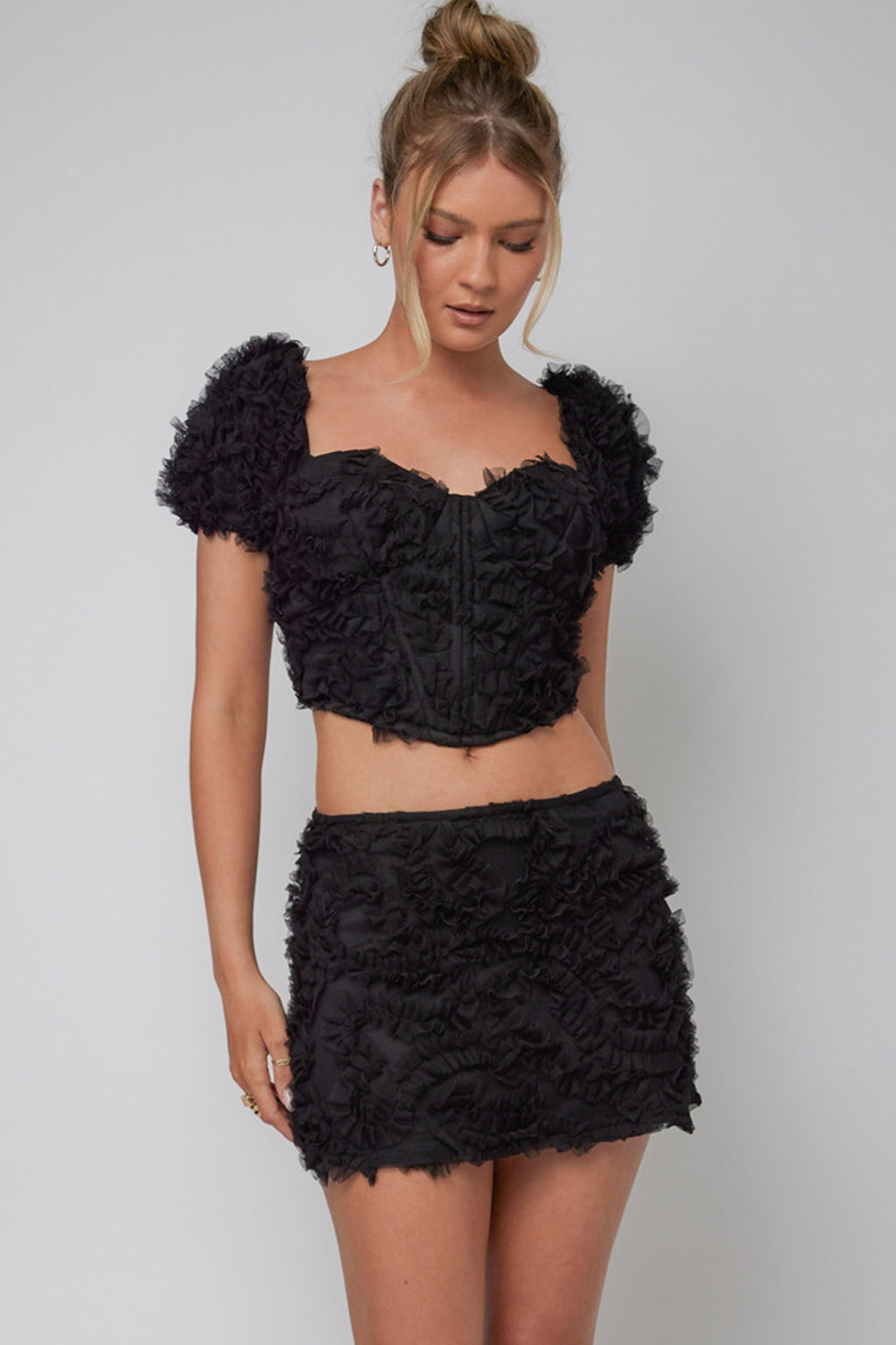 Cielito Embellished Crop Top Black by Selfie Leslie Australia