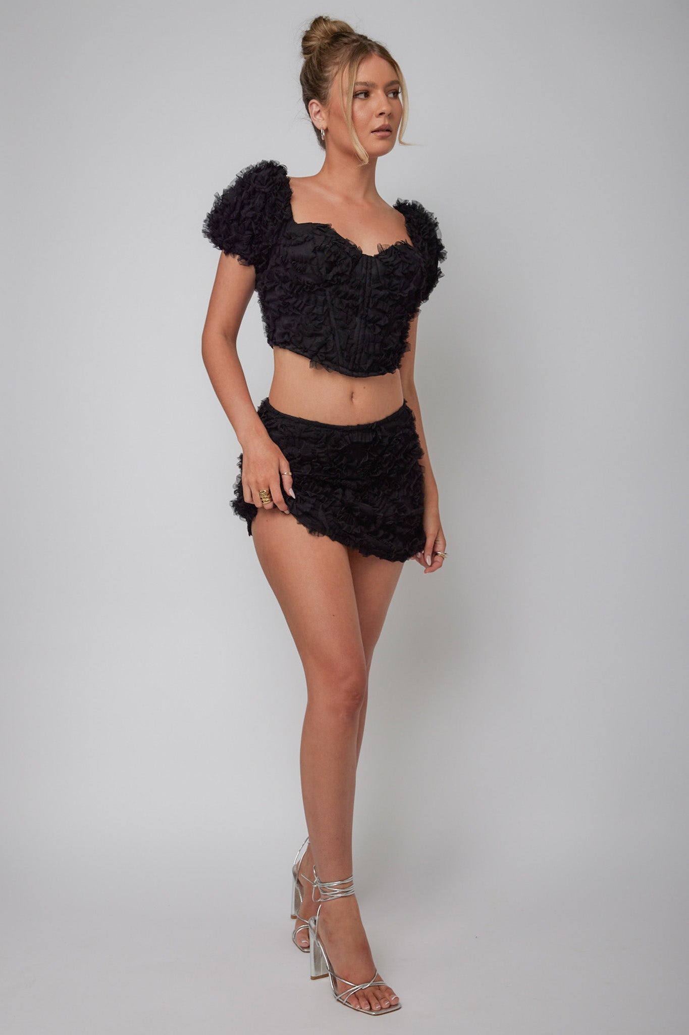 Cielito Embellished Crop Top Black by Selfie Leslie Australia