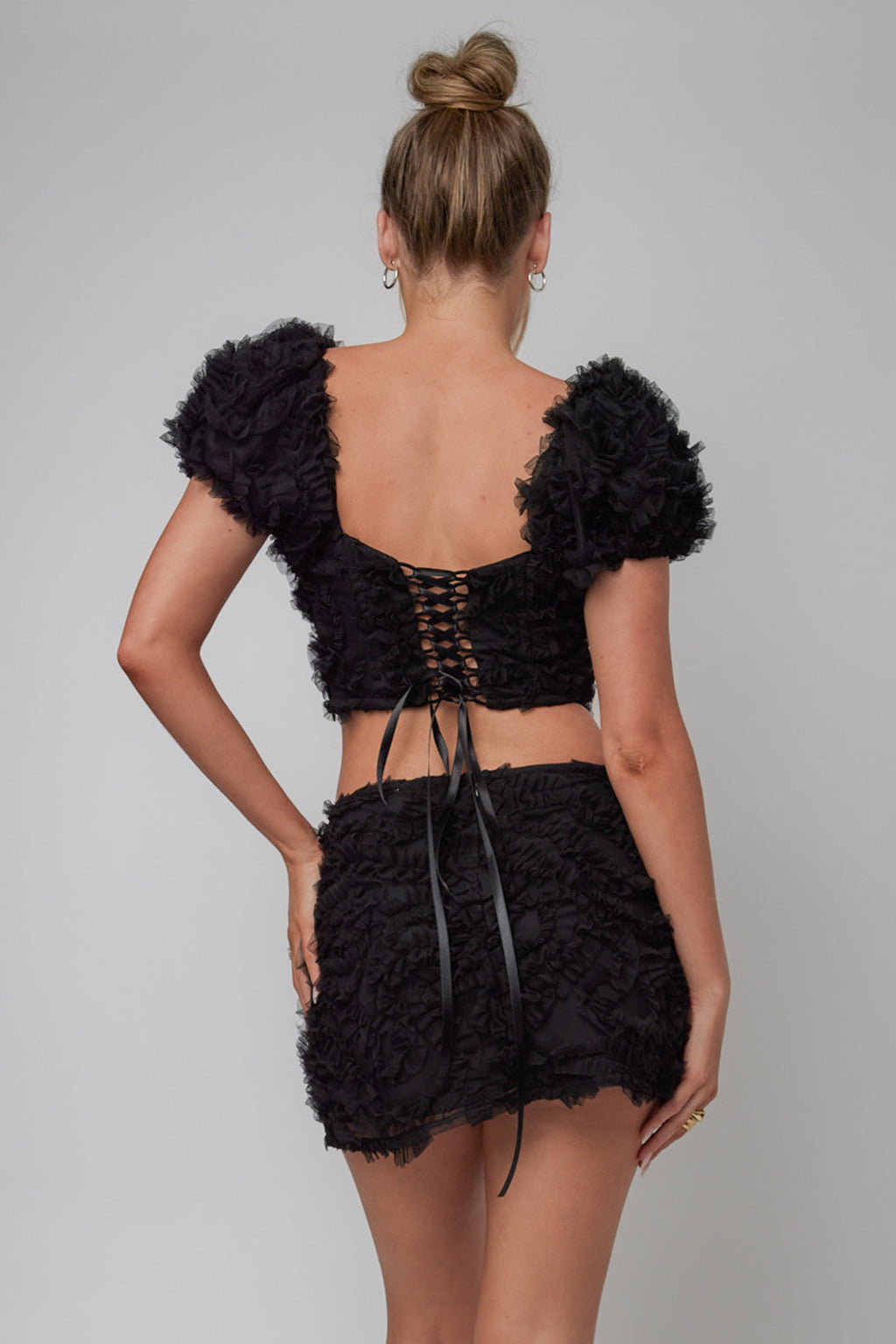Cielito Embellished Crop Top Black by Selfie Leslie Australia