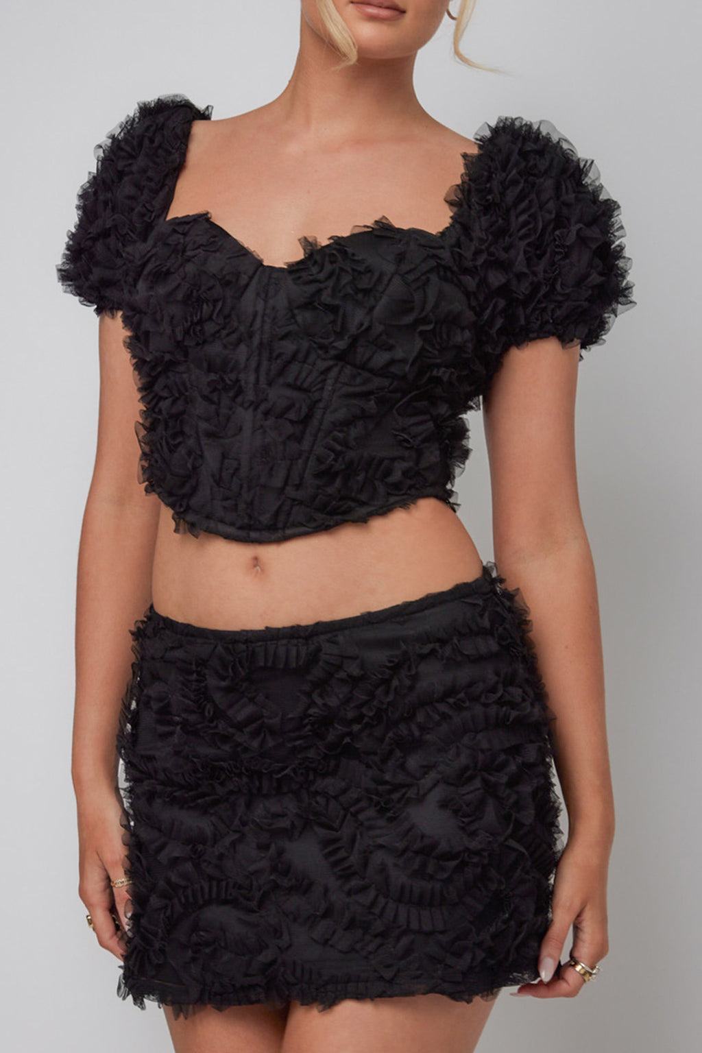 Cielito Embellished Crop Top Black by Selfie Leslie Australia