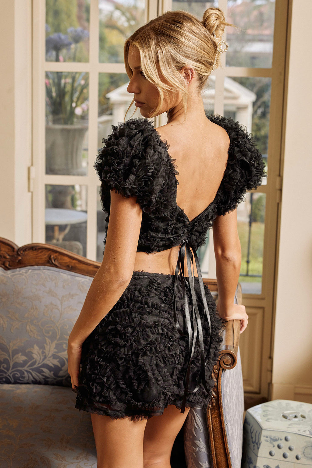 Cielito Embellished Crop Top Black by Selfie Leslie Australia