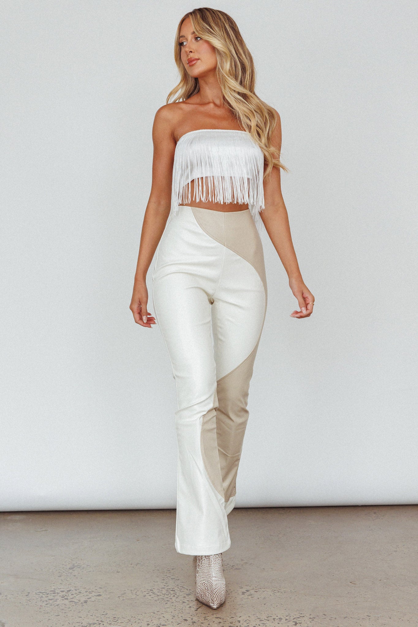 Miss Daisy Fringe Crop Top White by Selfie Leslie Australia