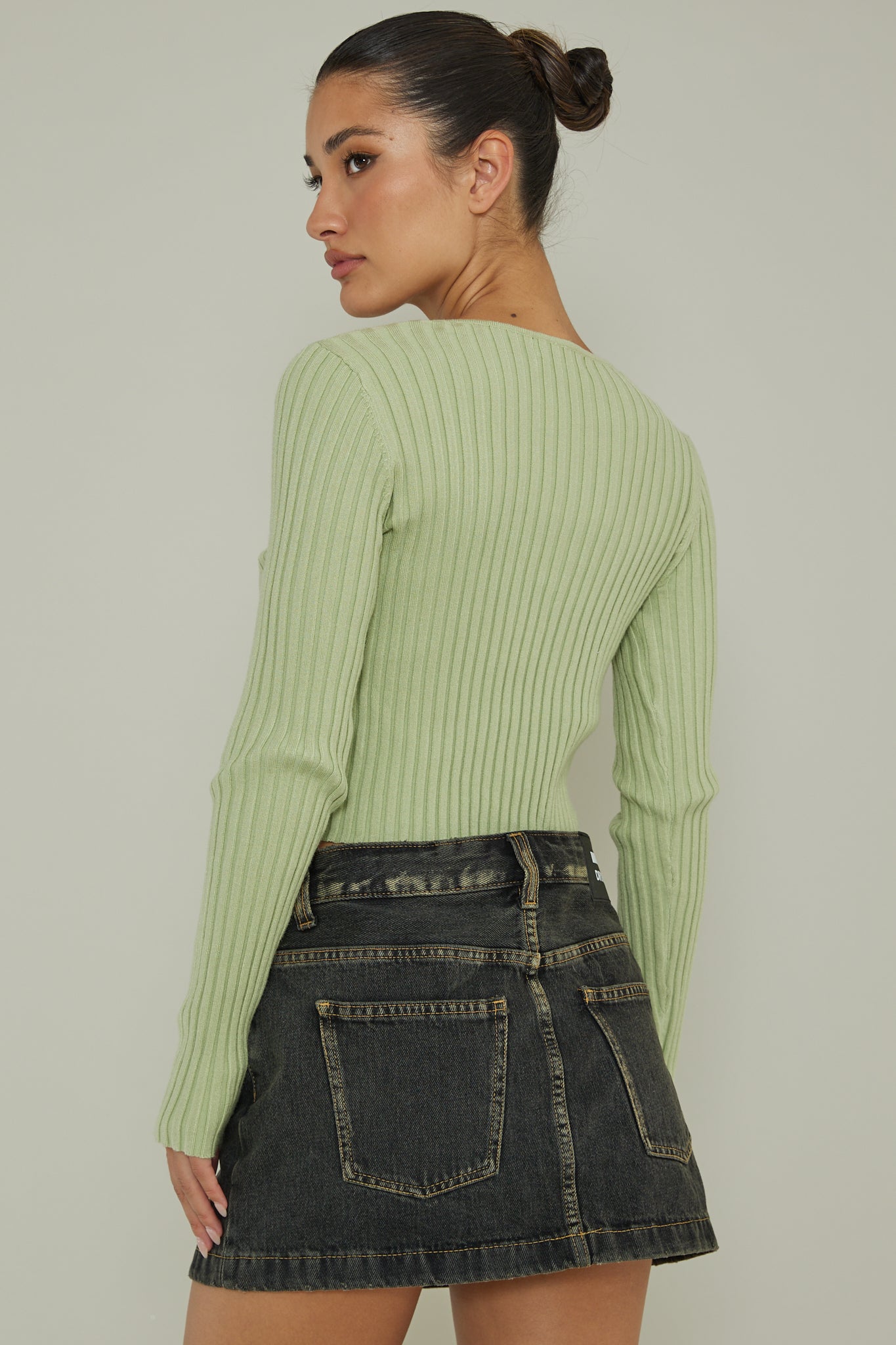 New School Long Sleeve Top Light Sage by Selfie Leslie Australia
