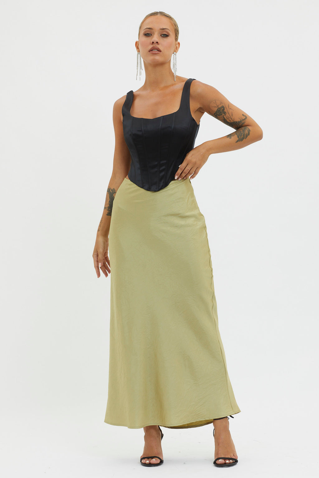 Ruthie Satin Corset Top Black by Selfie Leslie Australia