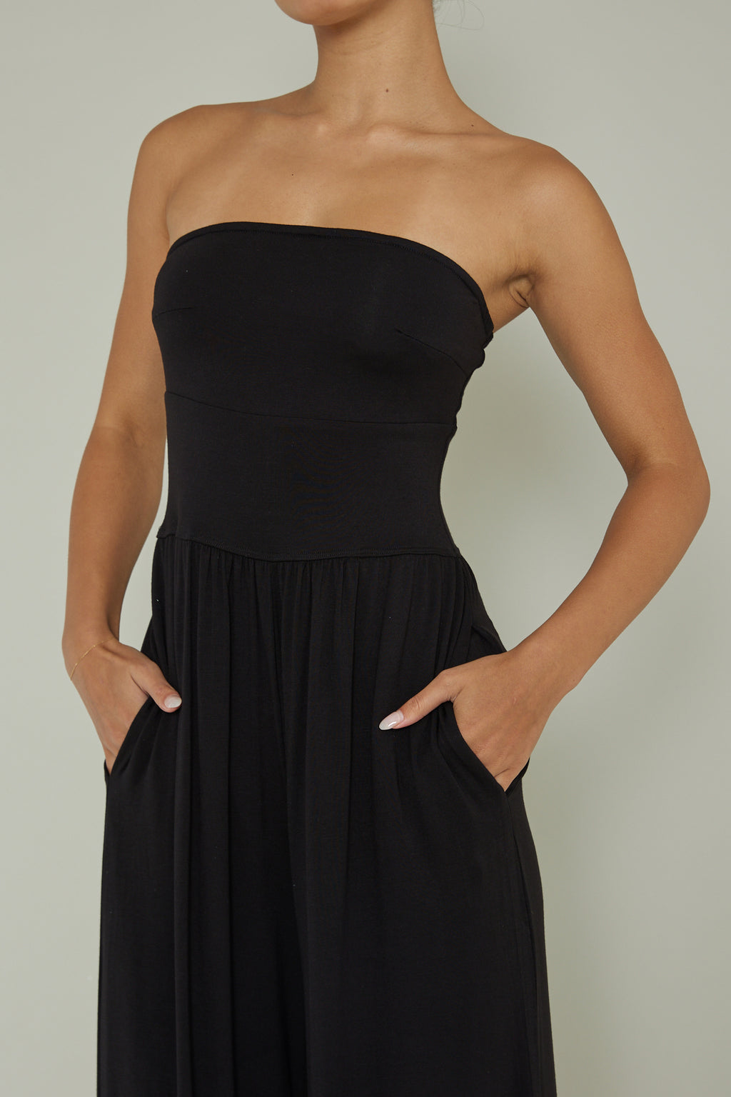 Morocca Strapless Jumpsuit Black by Selfie Leslie Australia