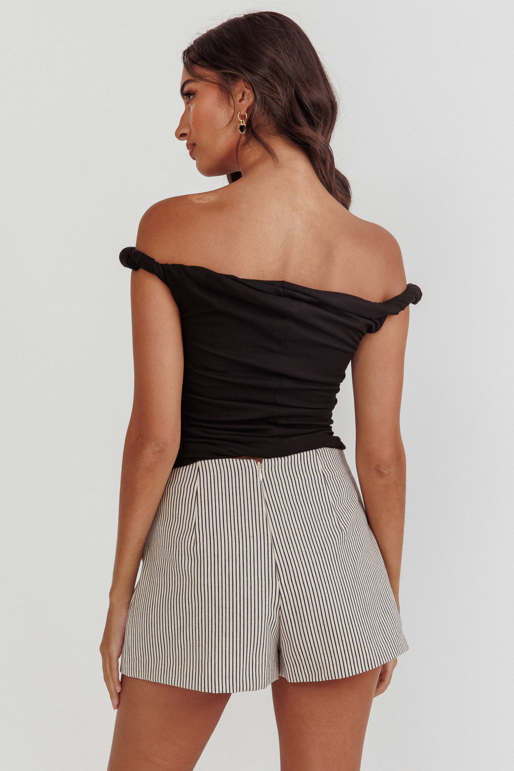 Teri Rolled Off-Shoulder Top Black by Selfie Leslie Australia