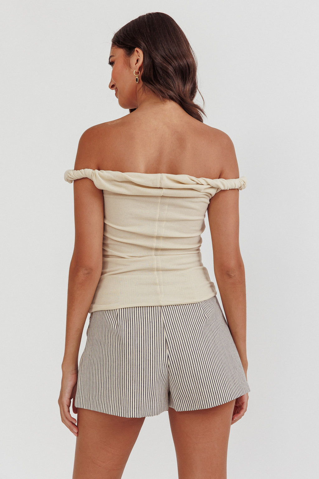 Teri Rolled Off-Shoulder Top Oat by Selfie Leslie Australia