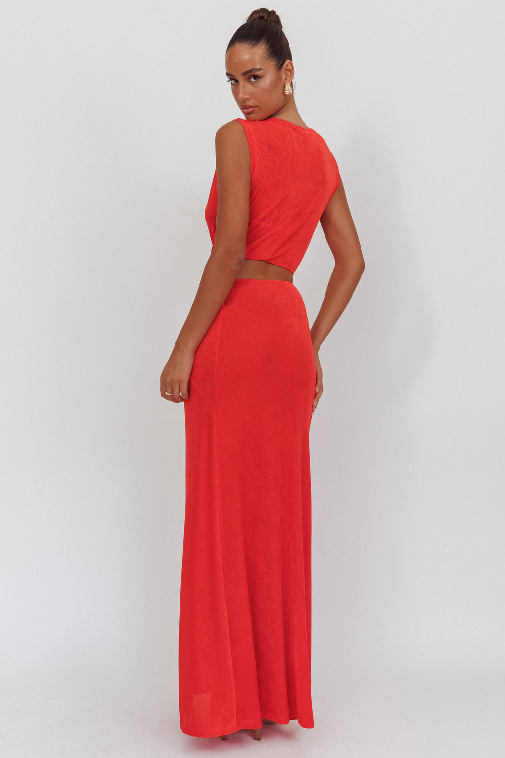 Mimosa Twist Waist Maxi Dress Coral by Selfie Leslie Australia