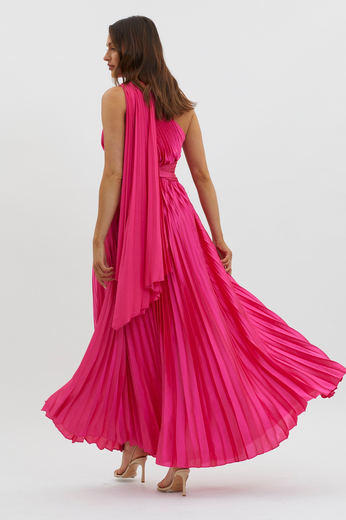 Laxmi Accordion Pleat Maxi Dress Fuchsia by Selfie Leslie Australia