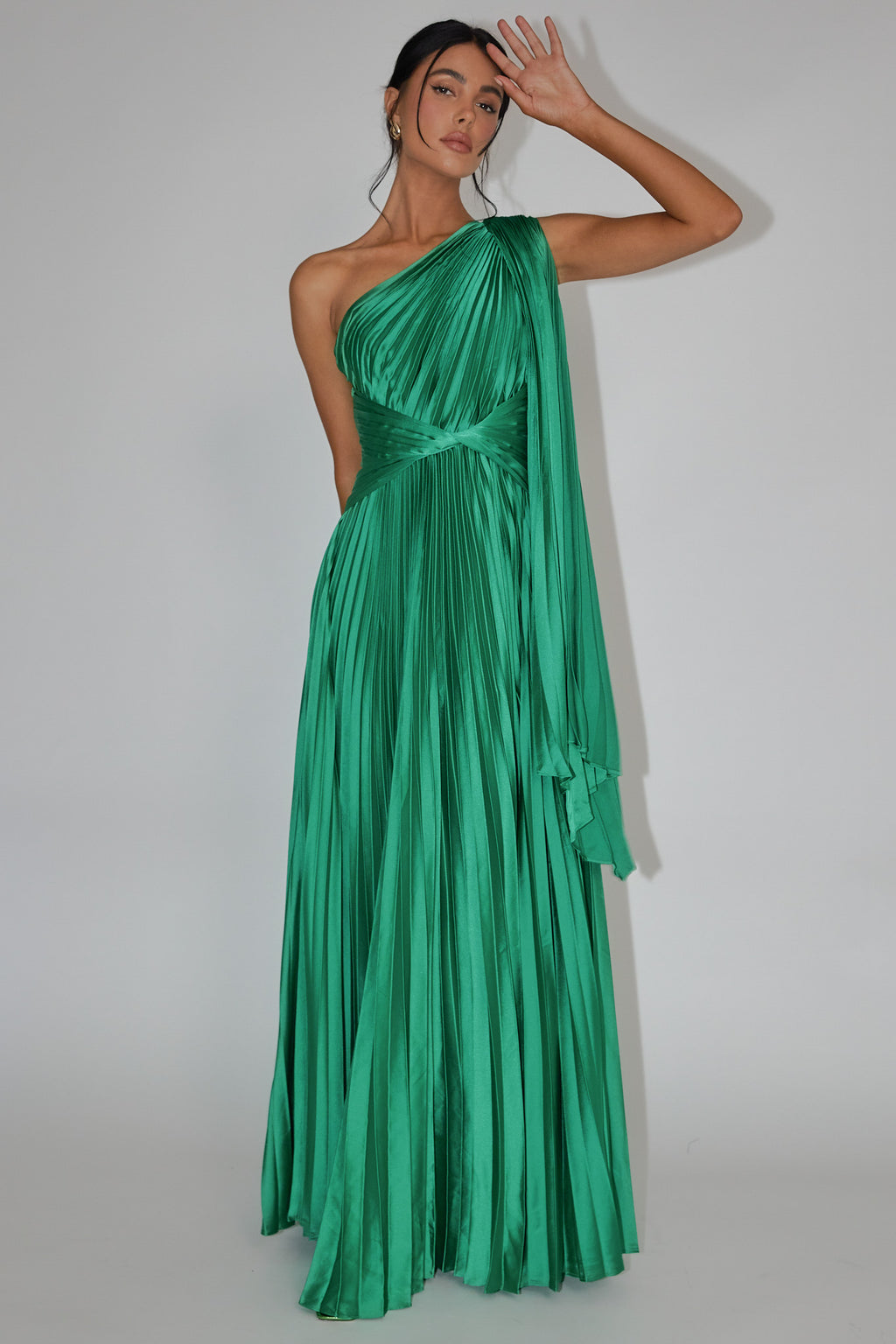 Laxmi Accordion Pleat Maxi Dress Kelly Green by Selfie Leslie Australia