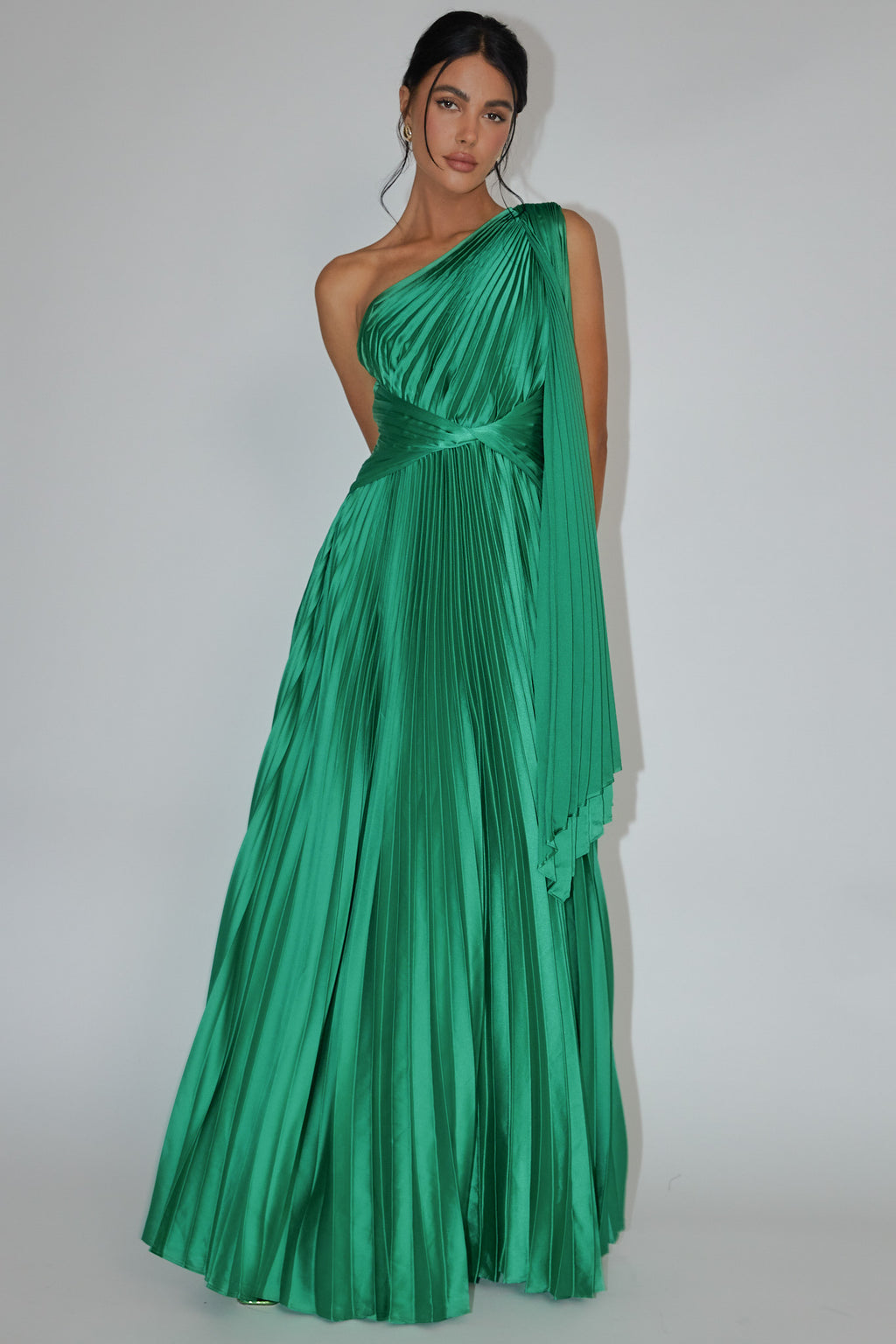 Laxmi Accordion Pleat Maxi Dress Kelly Green by Selfie Leslie Australia