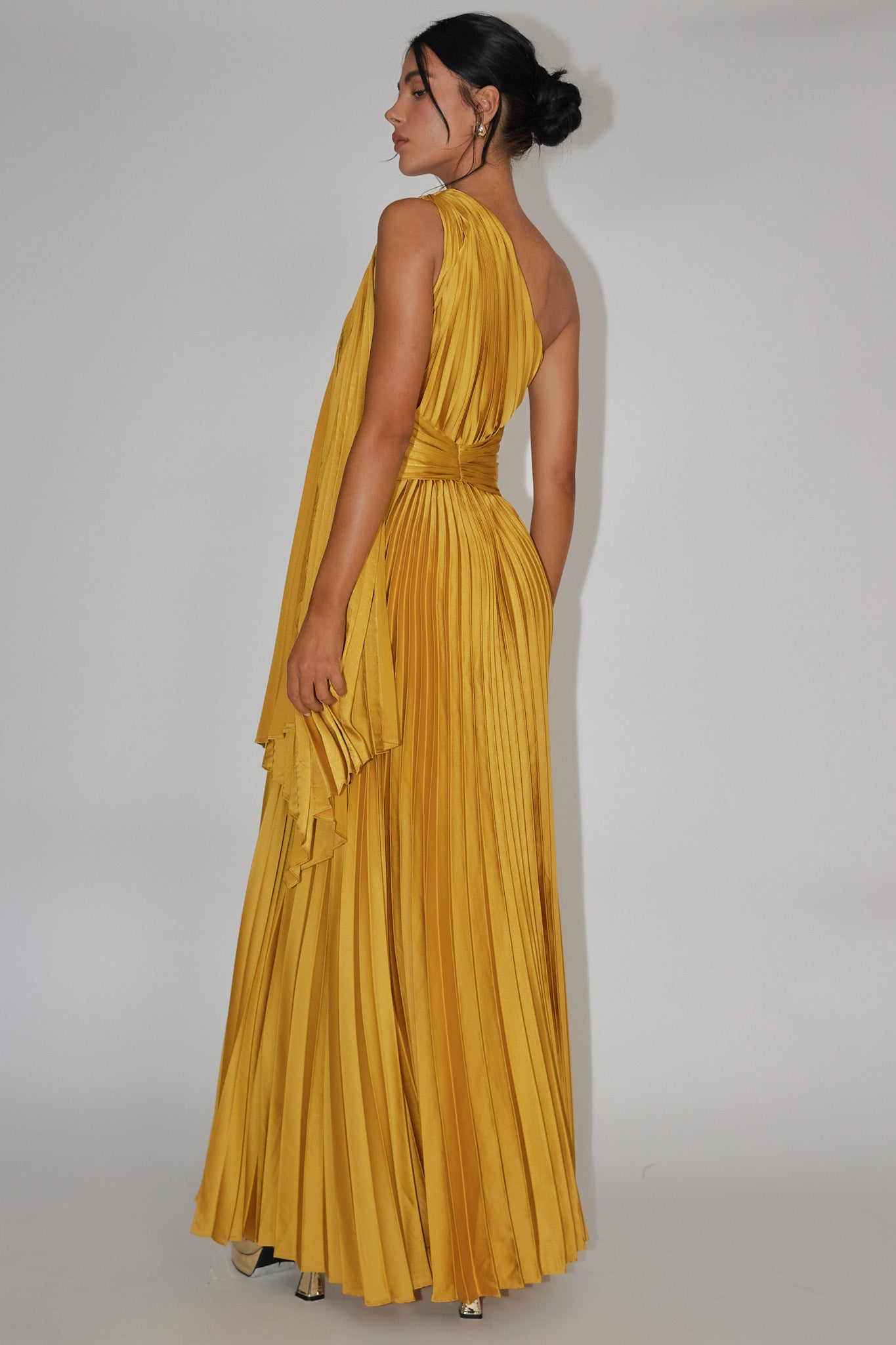 Laxmi Accordion Pleat Maxi Dress Moss by Selfie Leslie Australia