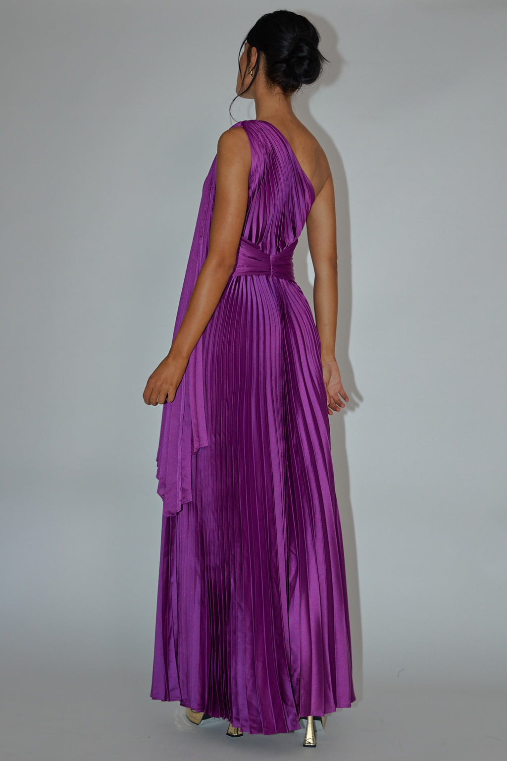 Laxmi Accordion Pleat Maxi Dress Purple by Selfie Leslie Australia