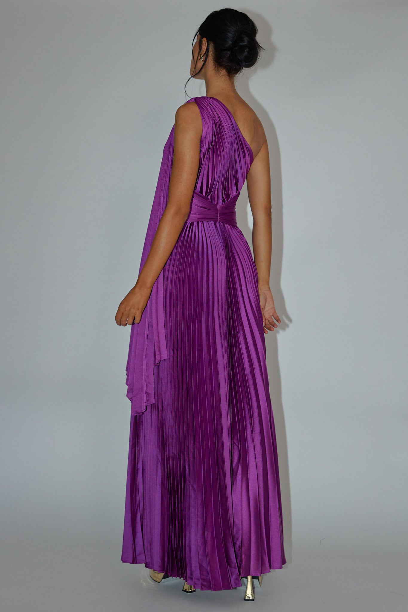 Laxmi Accordion Pleat Maxi Dress Purple by Selfie Leslie Australia