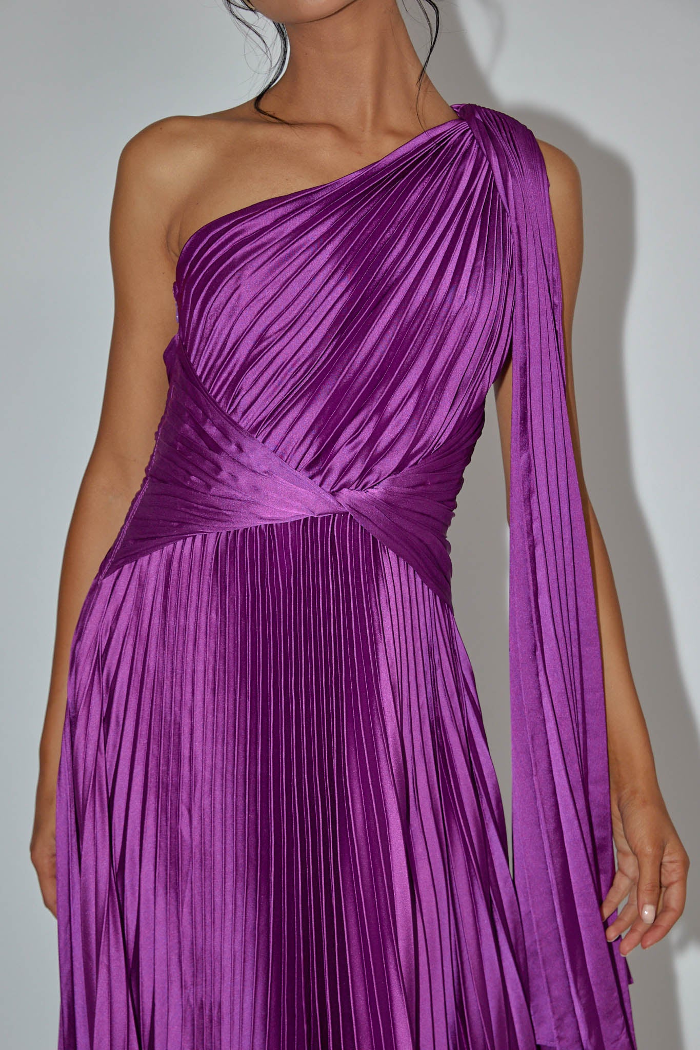 Laxmi Accordion Pleat Maxi Dress Purple Selfie Leslie Australia
