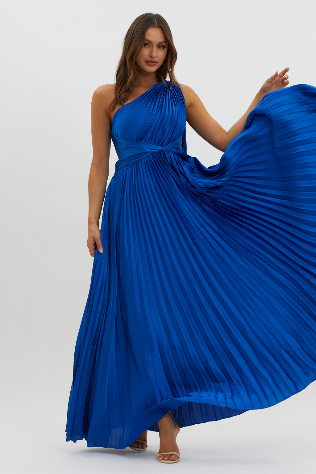 Laxmi Accordion Pleat Maxi Dress Royal Blue by Selfie Leslie Australia