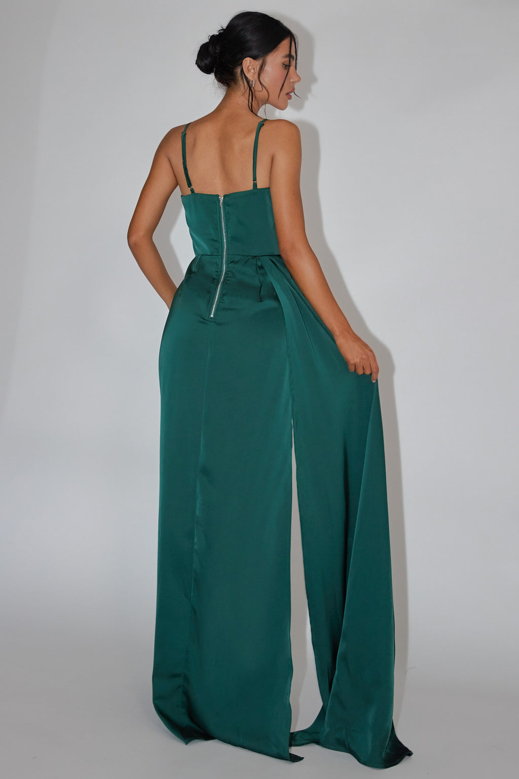 Secret Sweetheart Neckline Split Maxi Dress Hunter Green by Selfie Leslie Australia