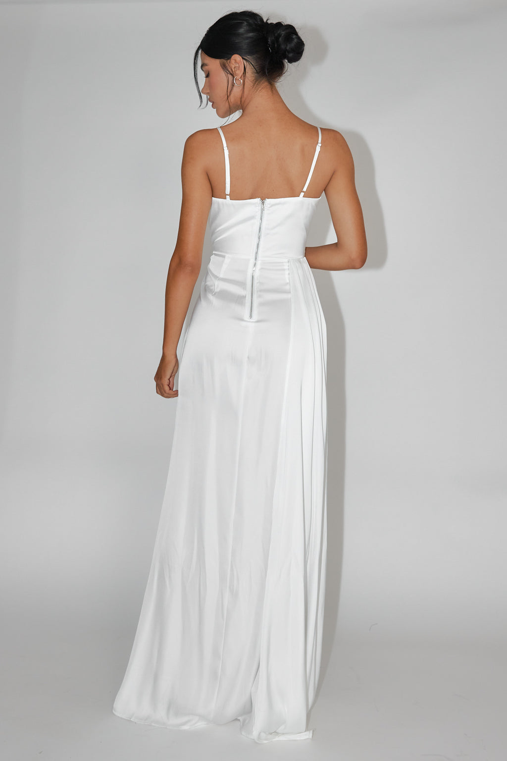 Secret Sweetheart Neckline Split Maxi Dress White by Selfie Leslie Australia