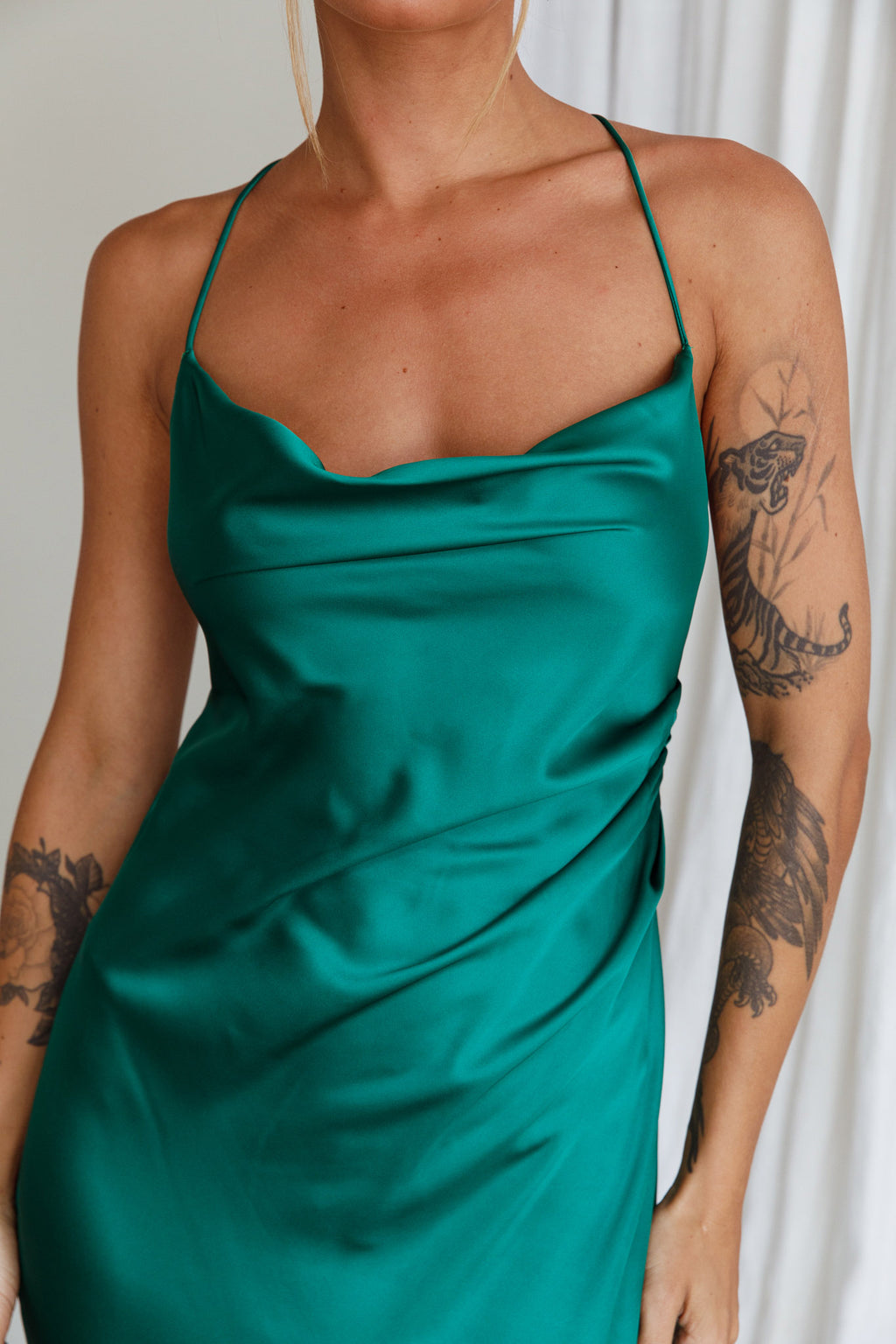 Palma Low Back Strappy Maxi Dress Emerald by Selfie Leslie Australia
