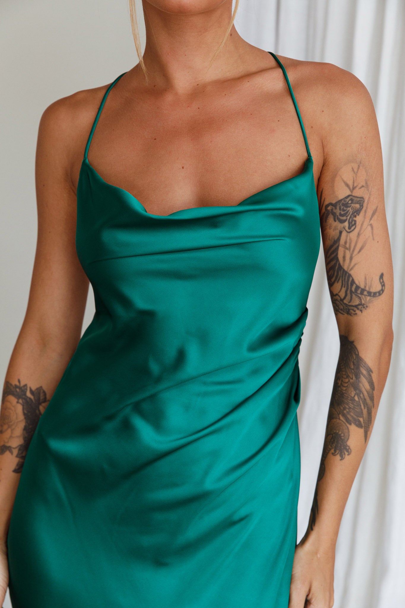 Palma Low Back Strappy Maxi Dress Emerald by Selfie Leslie Australia