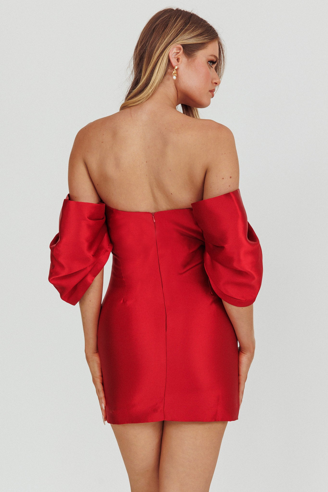 Magnolia Off-Shoulder Mini Dress Wine by Selfie Leslie Australia