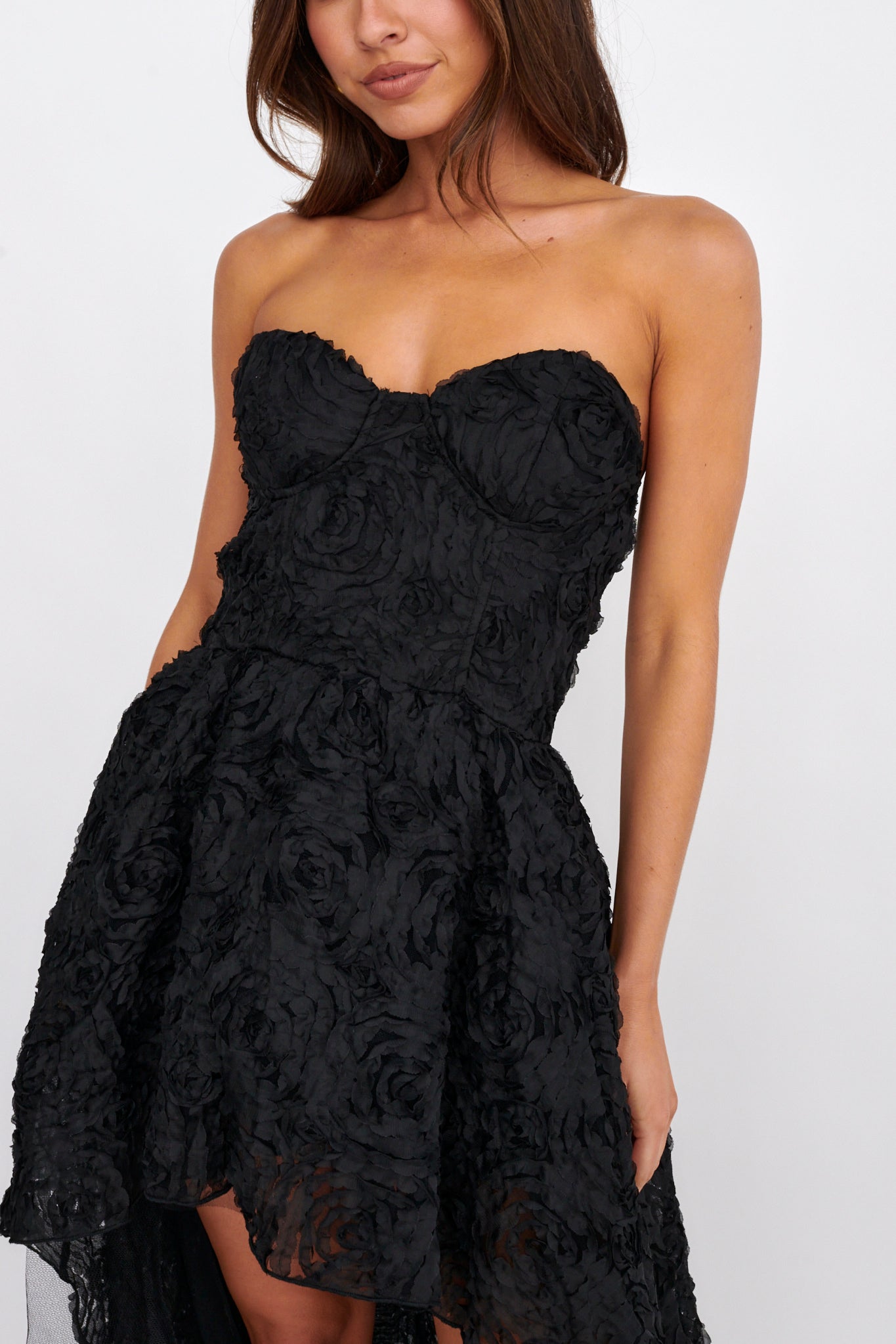 Shop the Jeannie High-Low Embellished Mini Dress Black | Selfie Leslie ...