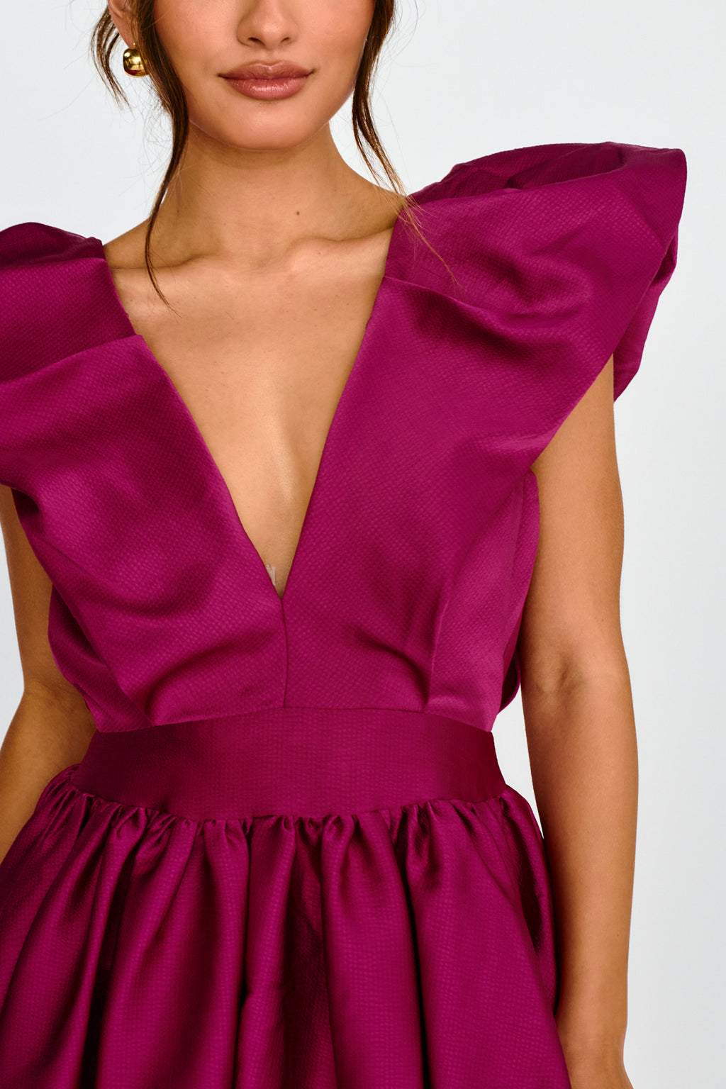 Hidden Heart Bubble Hem Mini Dress Magenta by Selfie Leslie Australia