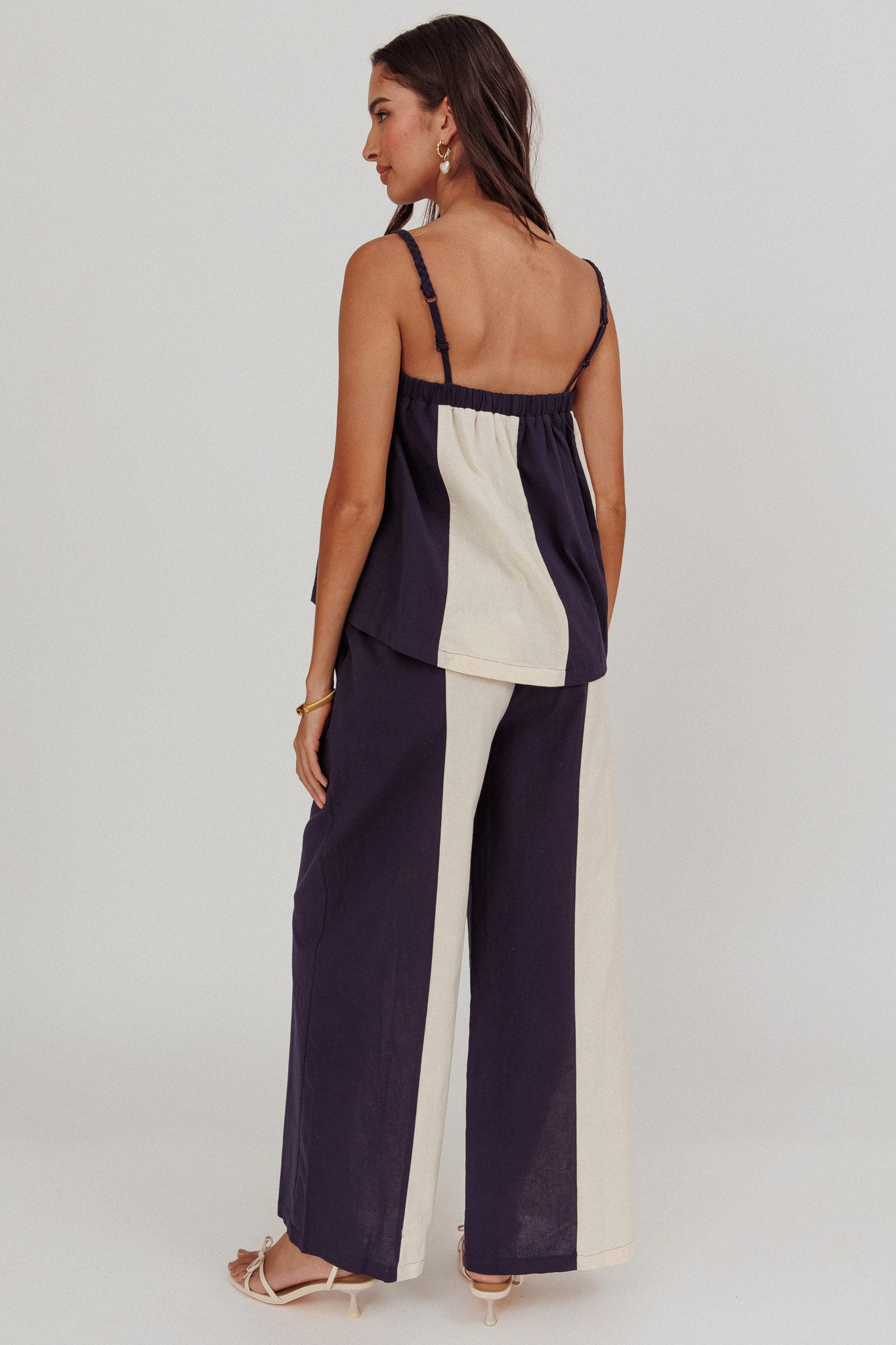 Dream Girl Contrast Wide Leg Pant Midnight by Selfie Leslie Australia