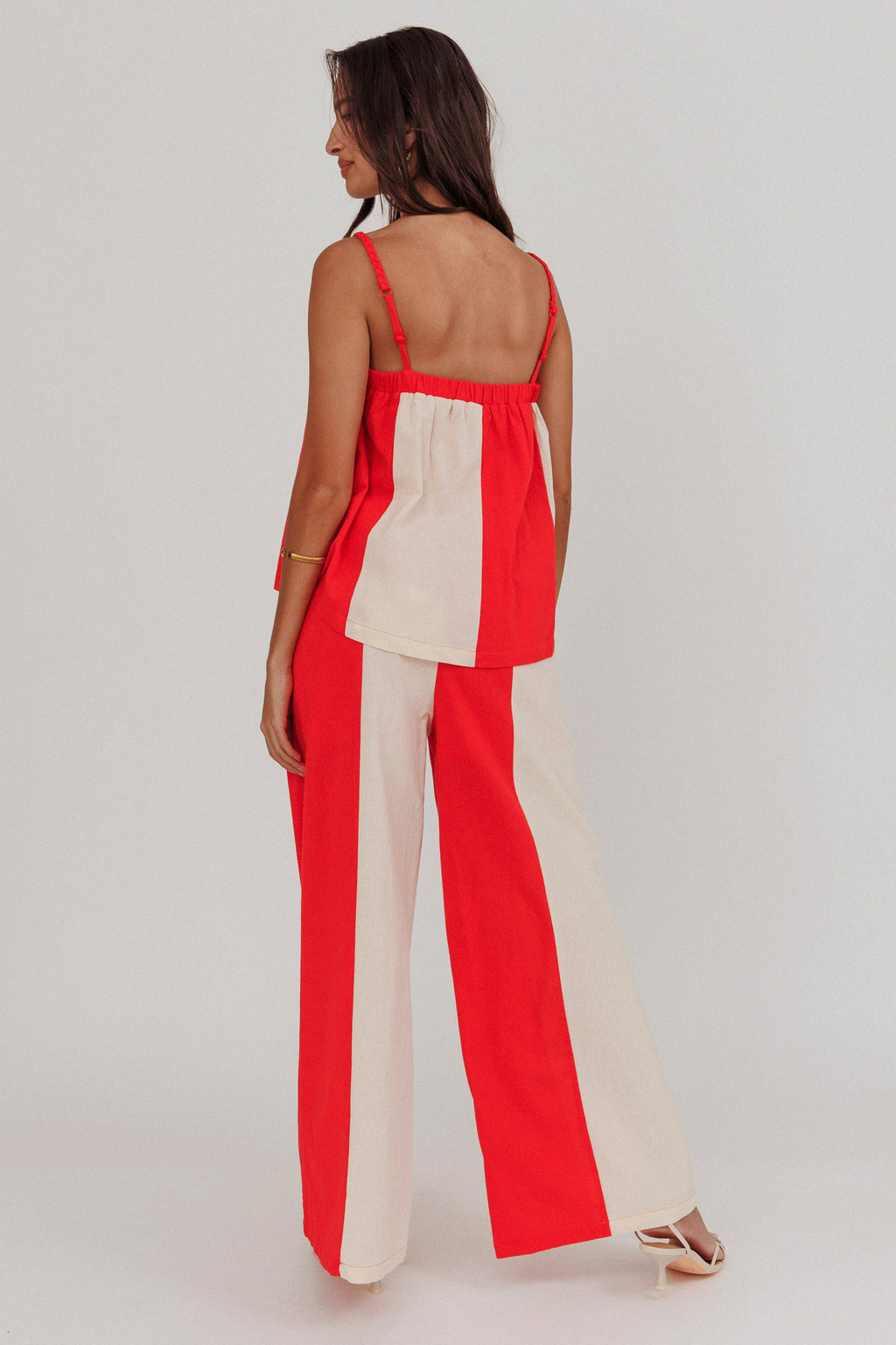 Dream Girl Contrast Wide Leg Pant Tomato Red by Selfie Leslie Australia