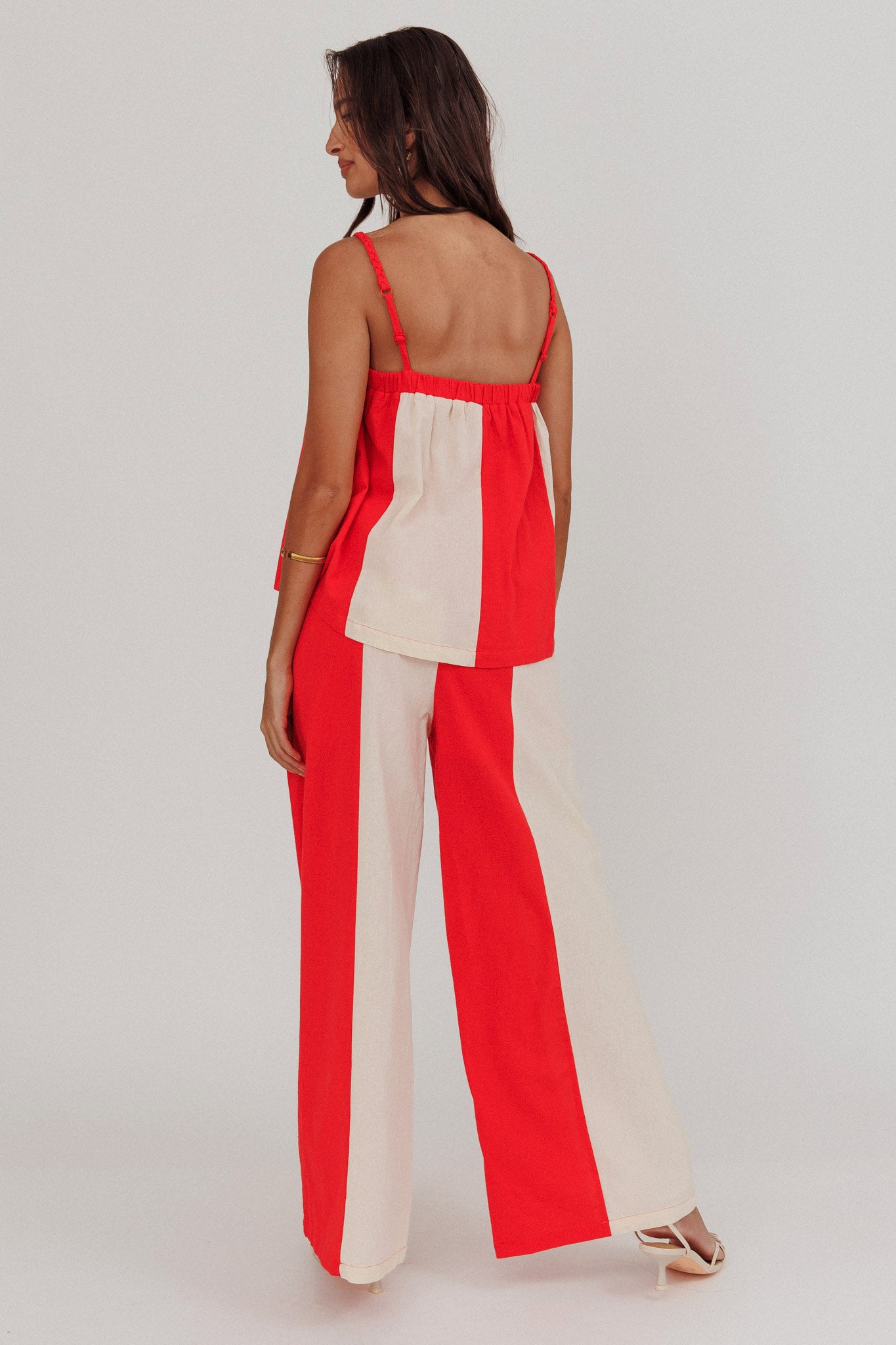 Dream Girl Contrast Wide Leg Pant Tomato Red by Selfie Leslie Australia