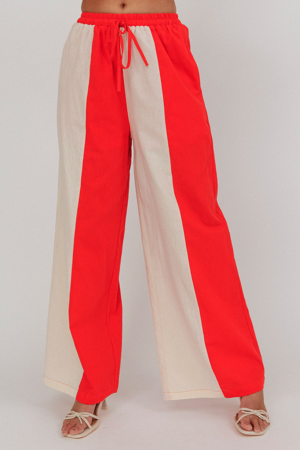 Dream Girl Contrast Wide Leg Pant Tomato Red by Selfie Leslie Australia