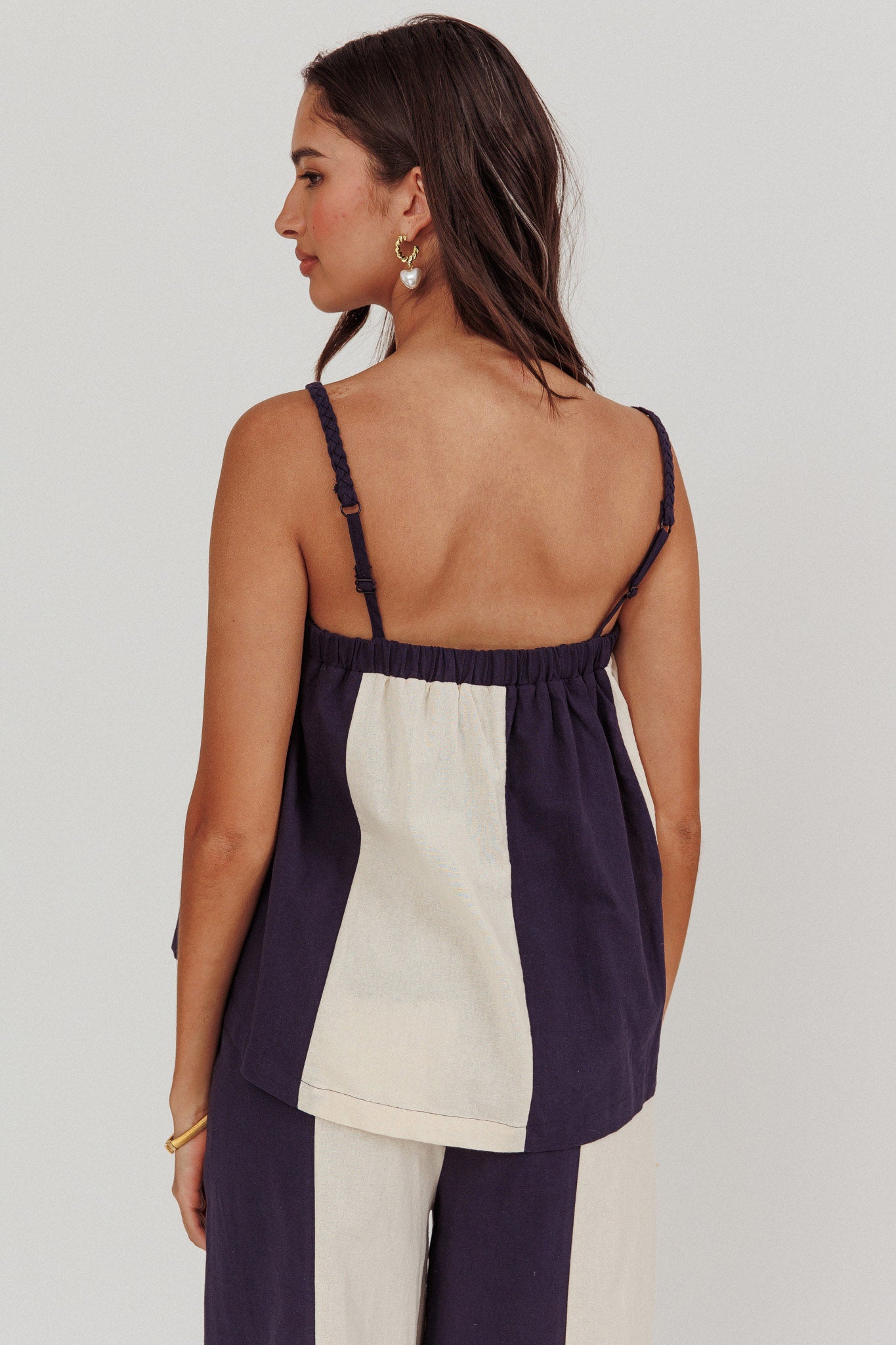 Dream Girl Braided Strap Contrast Top Midnight by Selfie Leslie Australia