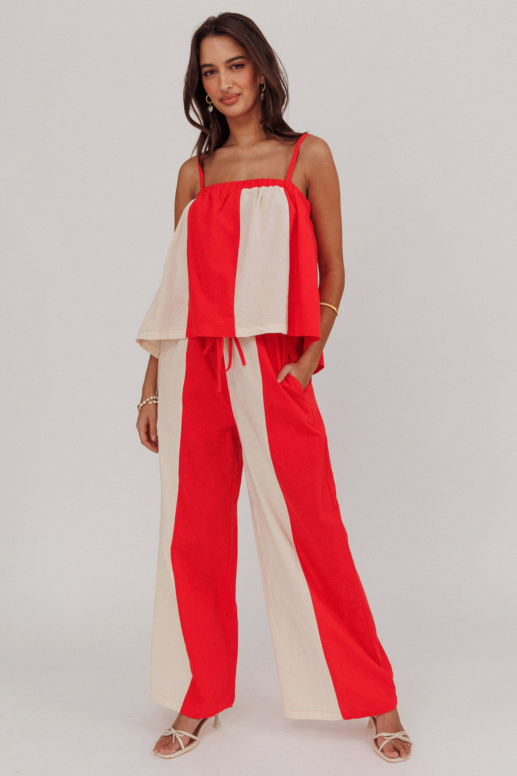 Dream Girl Braided Strap Contrast Top Tomato Red by Selfie Leslie Australia