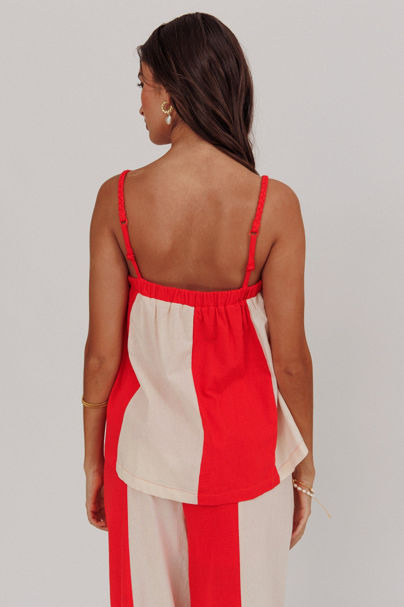 Dream Girl Braided Strap Contrast Top Tomato Red by Selfie Leslie Australia